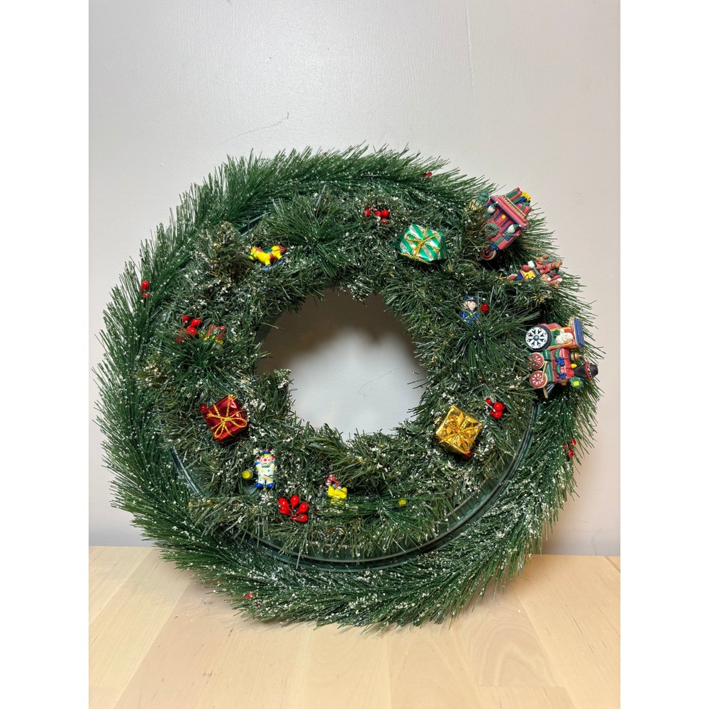 Vintage 1998 Avon Christmas Train Wreath Animated Motion Activated Holiday Decor